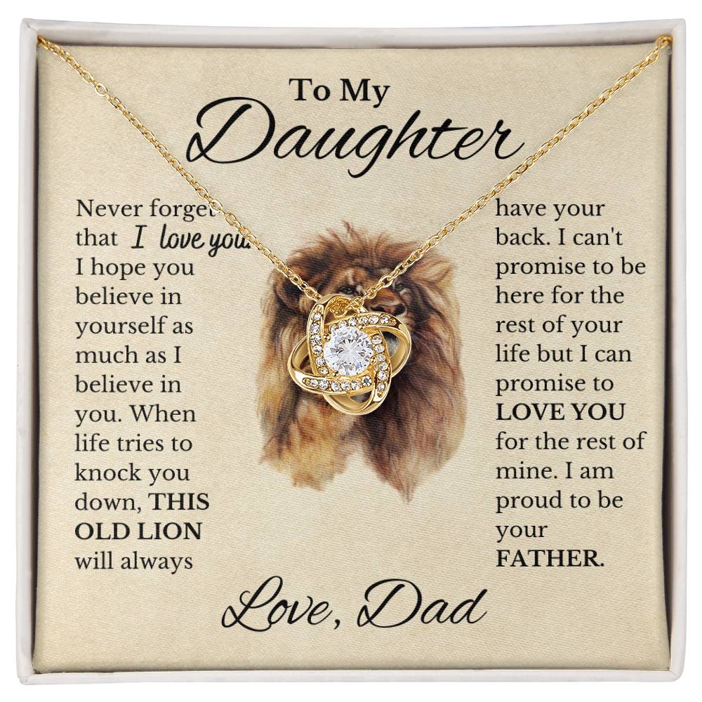 To My Beautiful Daughter Love Dad Knot Necklace