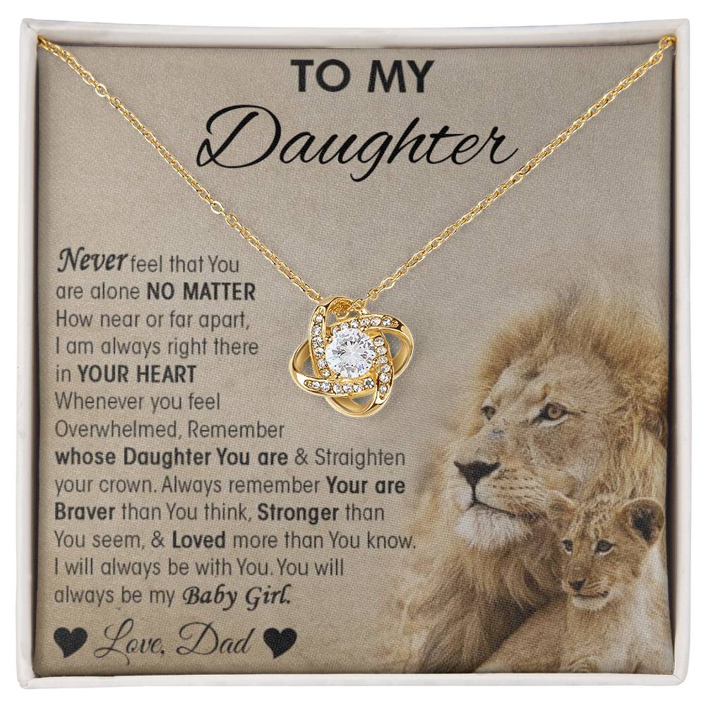 To My Beautiful Daughter Love Dad Knot Necklace