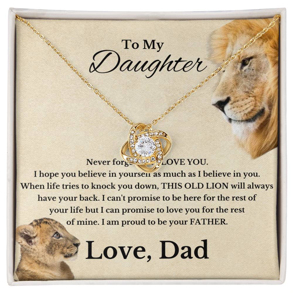 To My Beautiful Daughter Love Dad Knot Necklace