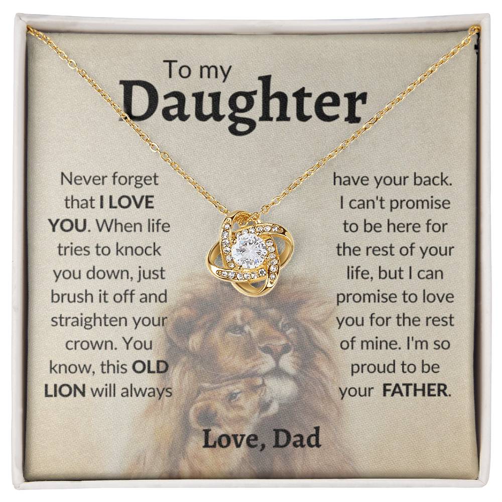 To My Beautiful Daughter Love Dad Knot Necklace