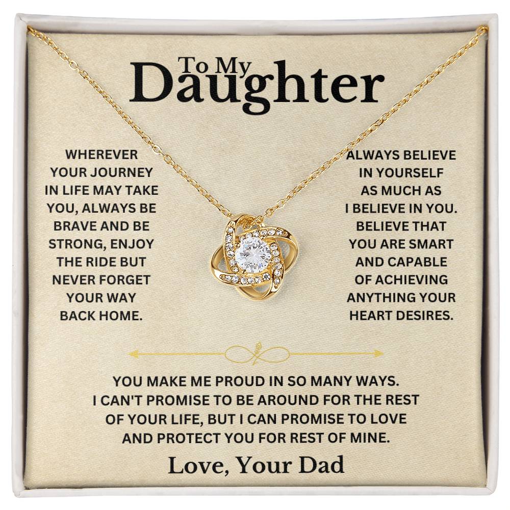 To My Beautiful Daughter Love Dad Knot Necklace