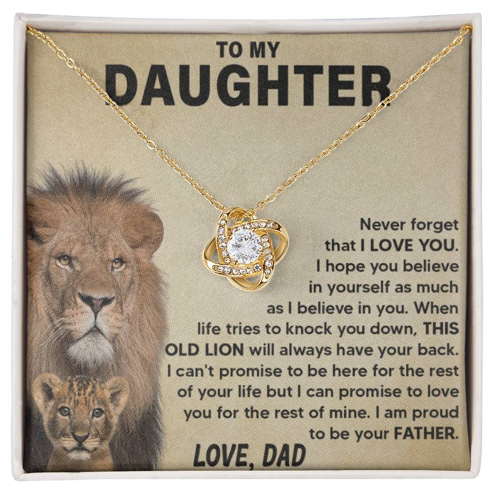 To My Beautiful Daughter Love Dad Knot Necklace