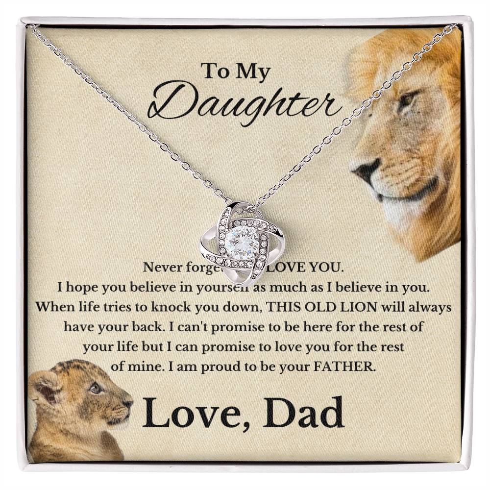 To My Beautiful Daughter Love Dad Knot Necklace