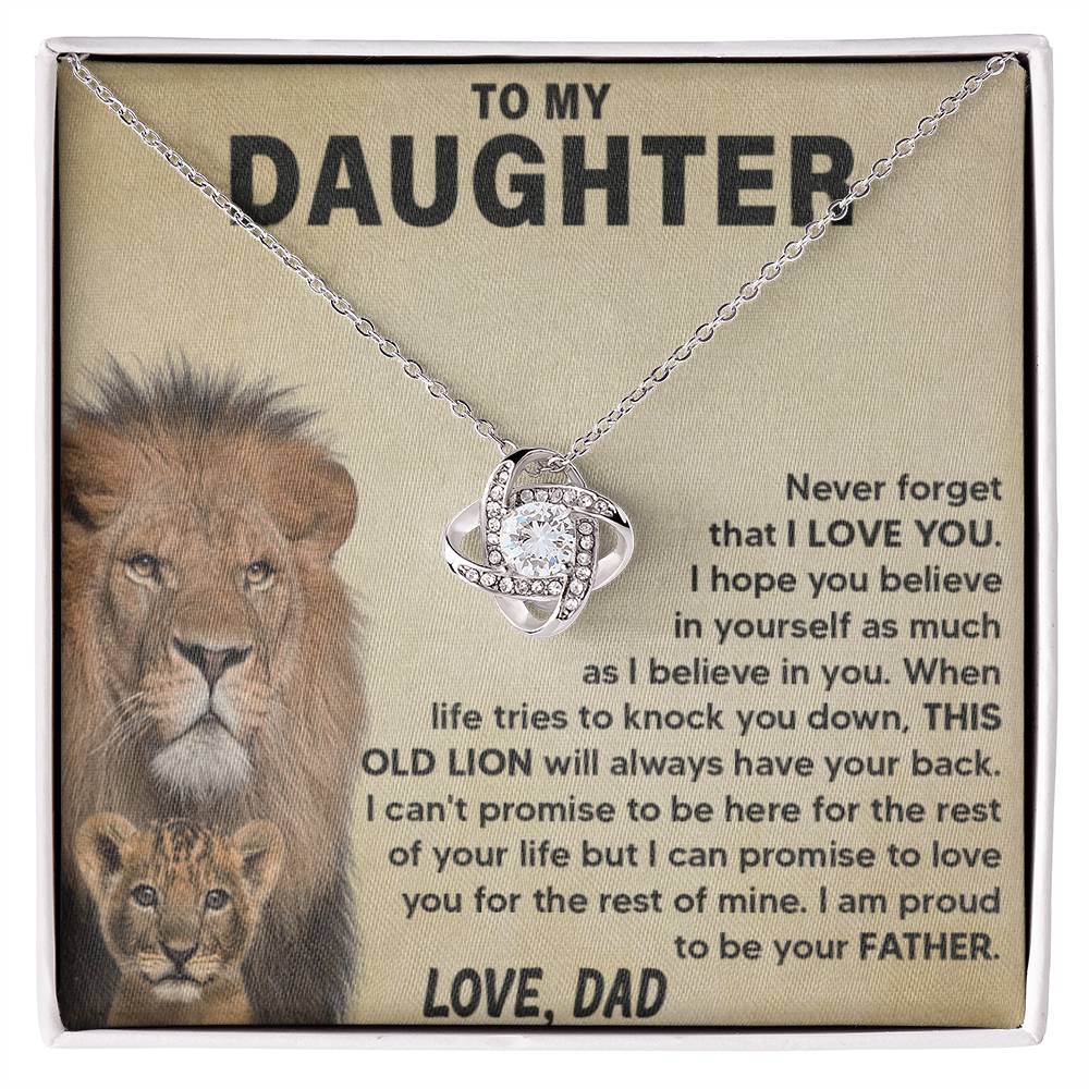 To My Beautiful Daughter Love Dad Knot Necklace