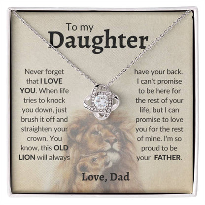 To My Beautiful Daughter Love Dad Knot Necklace