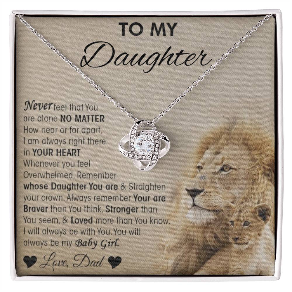 To My Beautiful Daughter Love Dad Knot Necklace