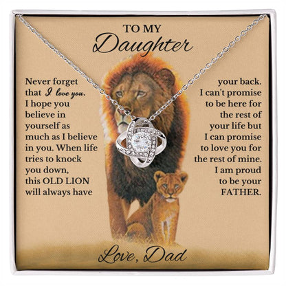 To My Beautiful Daughter Love Dad Knot Necklace