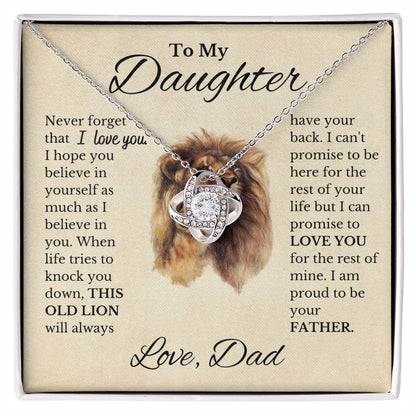 To My Beautiful Daughter Love Dad Knot Necklace