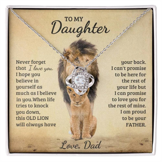 To My Beautiful Daughter Love Dad Knot Necklace