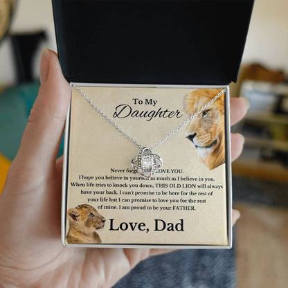 To My Beautiful Daughter Love Dad Knot Necklace