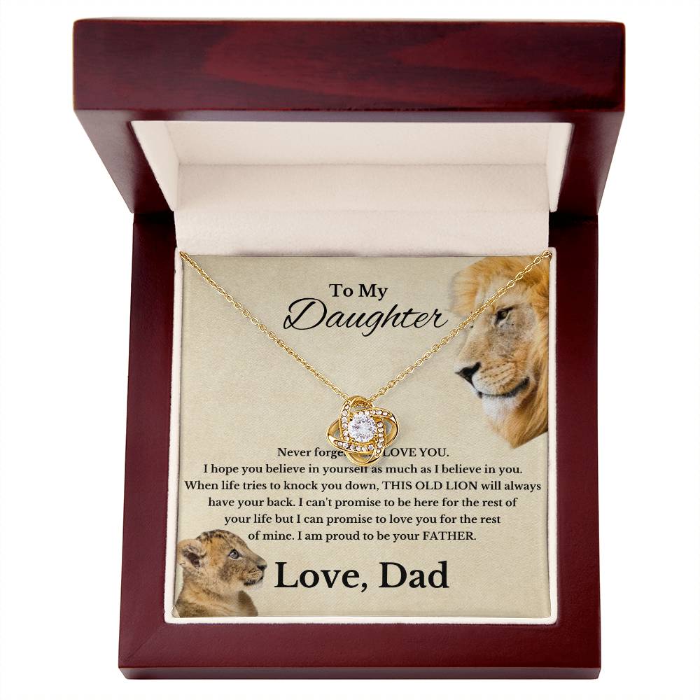 To My Beautiful Daughter Love Dad Knot Necklace