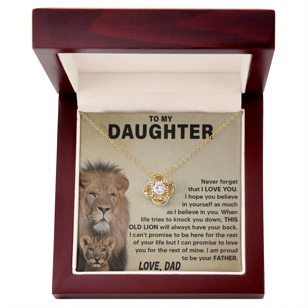 To My Beautiful Daughter Love Dad Knot Necklace