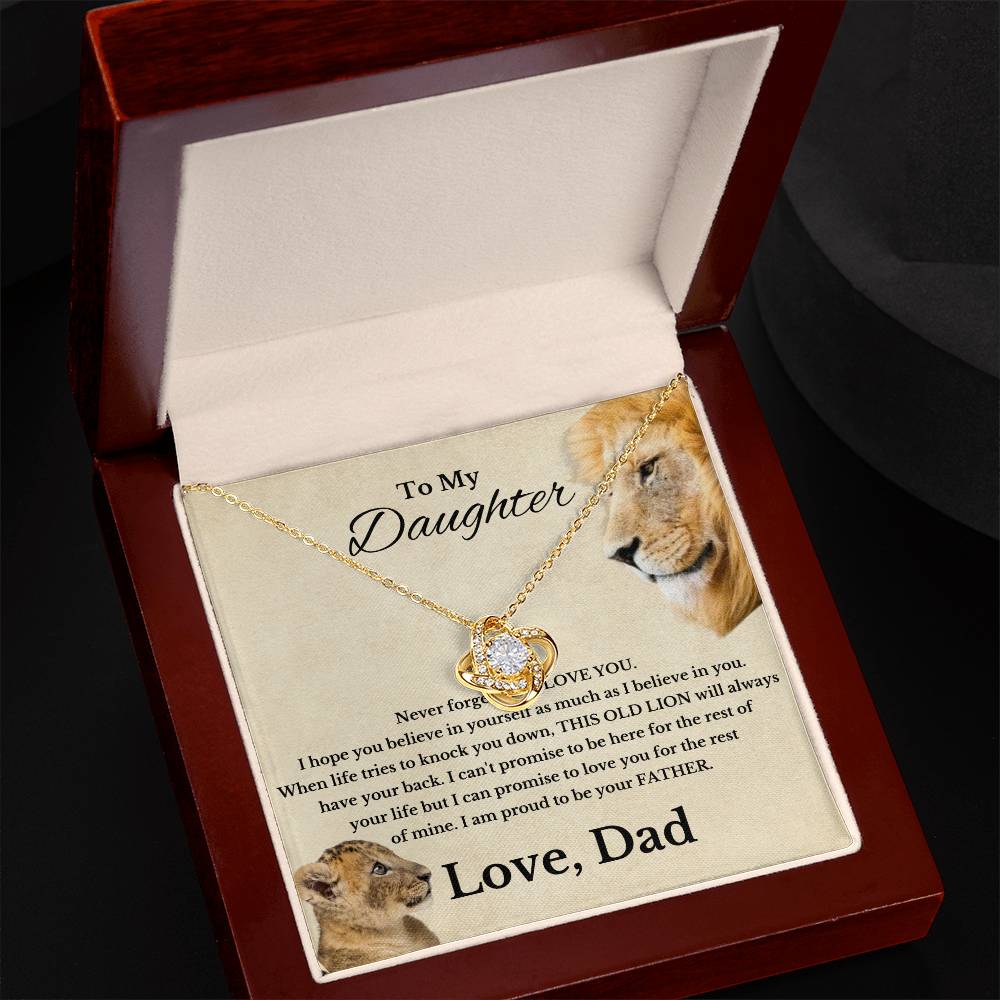 To My Beautiful Daughter Love Dad Knot Necklace