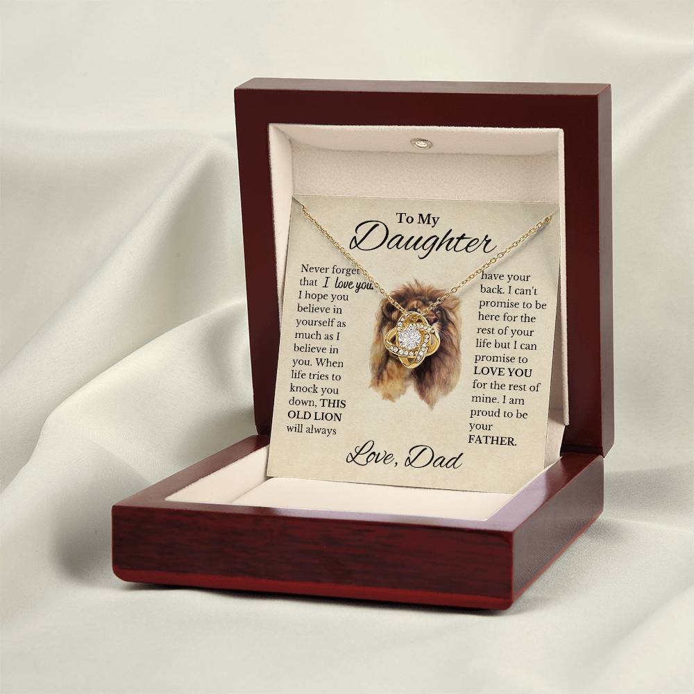 To My Beautiful Daughter Love Dad Knot Necklace