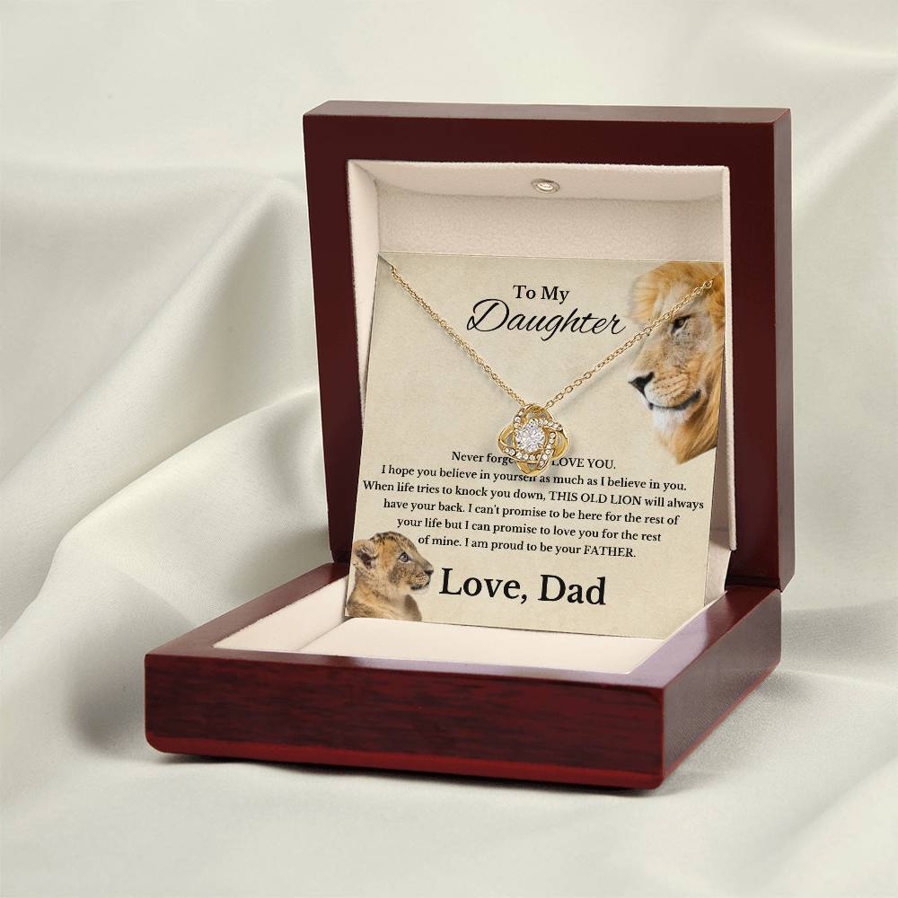 To My Beautiful Daughter Love Dad Knot Necklace