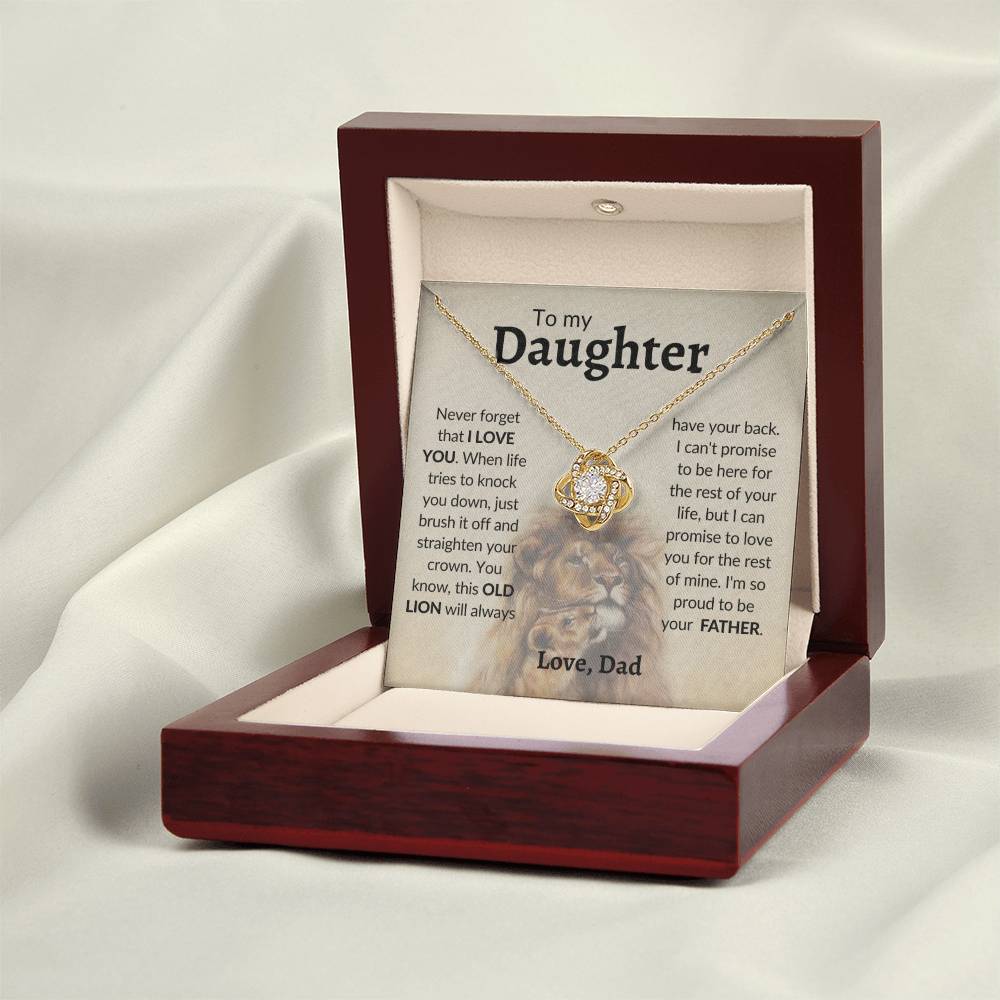 To My Beautiful Daughter Love Dad Knot Necklace