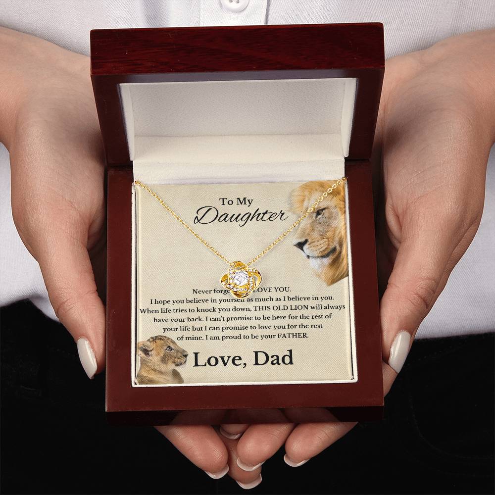 To My Beautiful Daughter Love Dad Knot Necklace