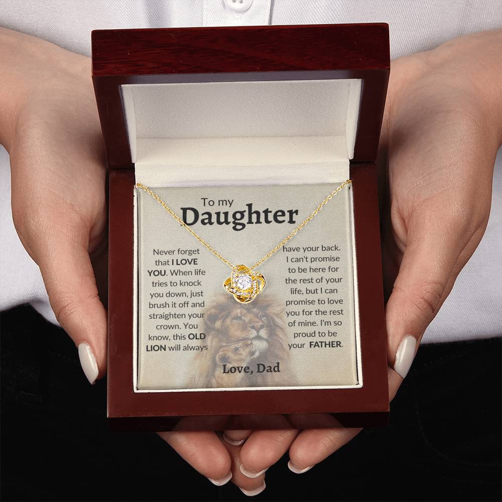 To My Beautiful Daughter Love Dad Knot Necklace