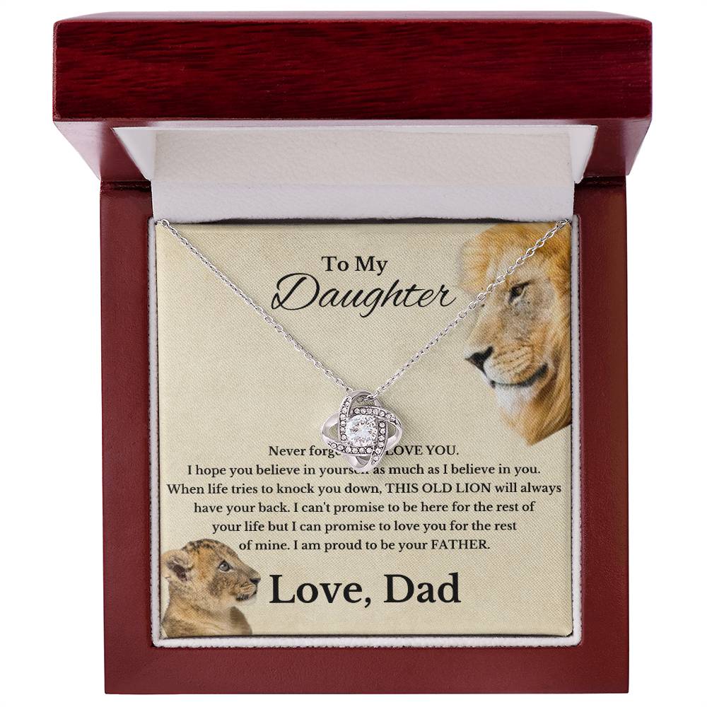 To My Beautiful Daughter Love Dad Knot Necklace