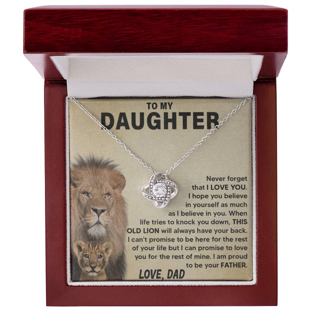 To My Beautiful Daughter Love Dad Knot Necklace