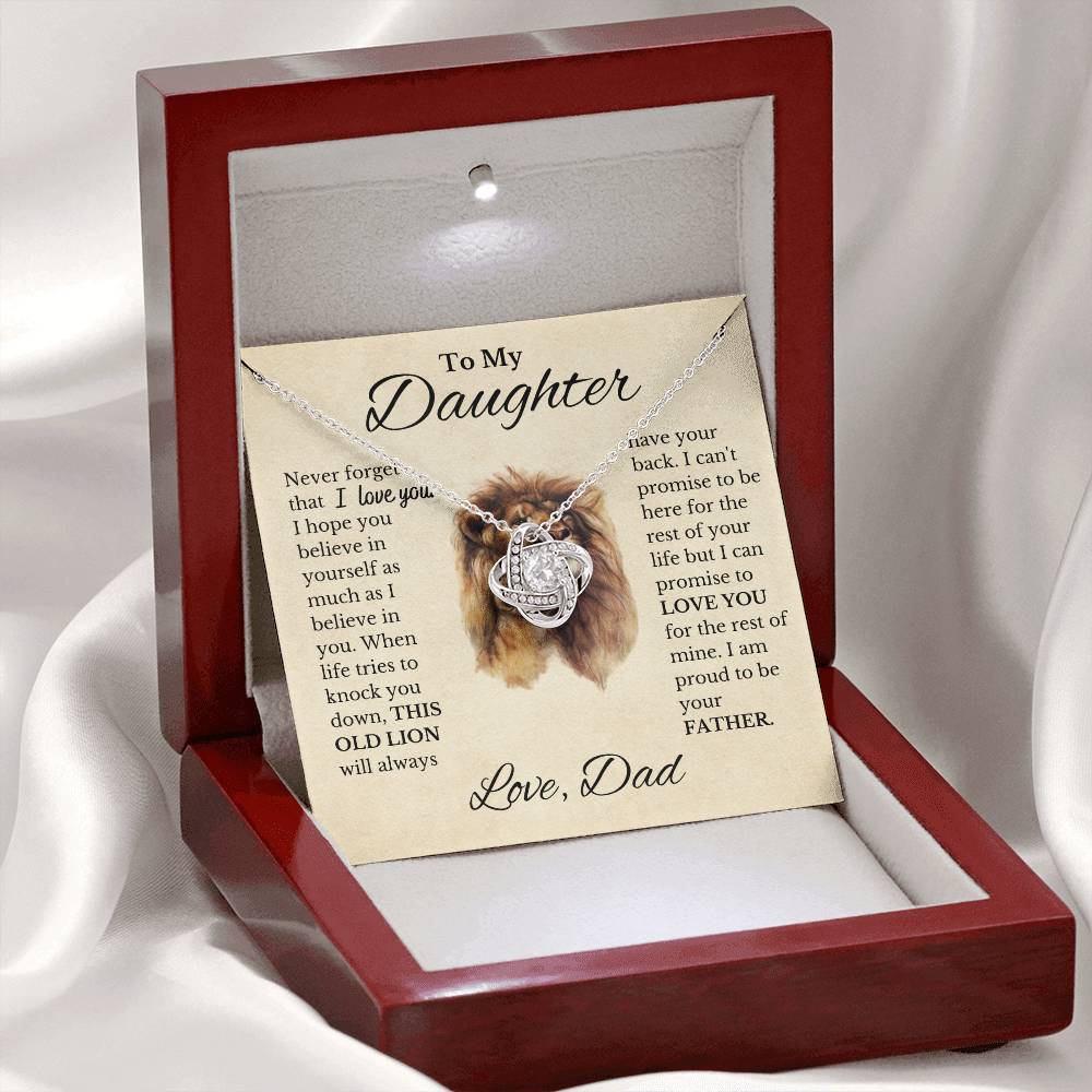 To My Beautiful Daughter Love Dad Knot Necklace