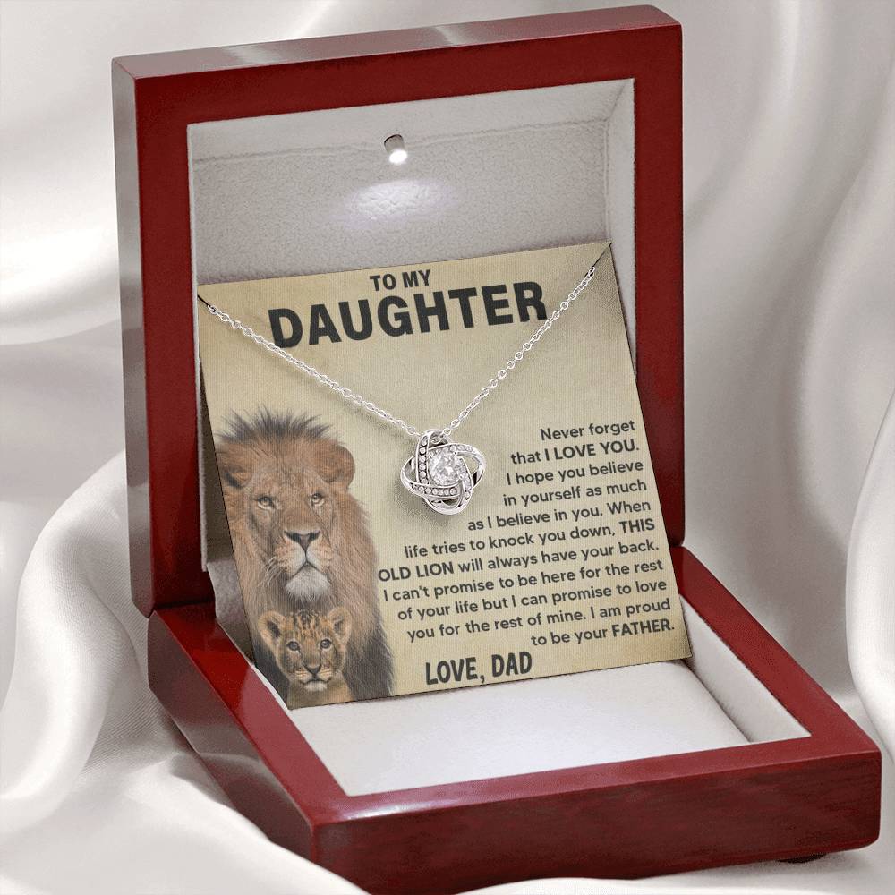 To My Beautiful Daughter Love Dad Knot Necklace