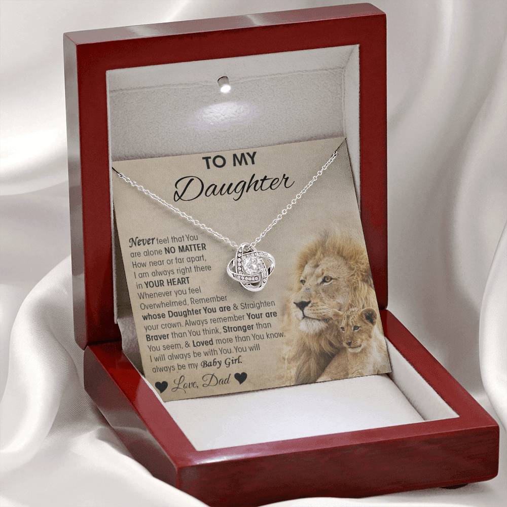 To My Beautiful Daughter Love Dad Knot Necklace