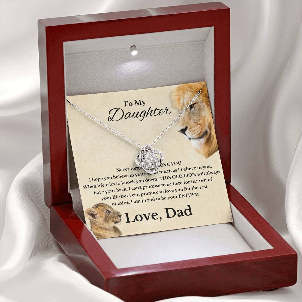 To My Beautiful Daughter Love Dad Knot Necklace