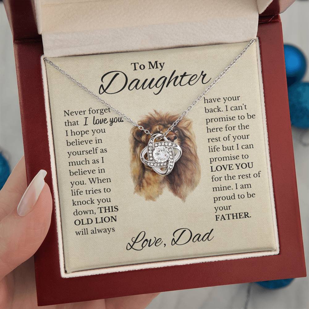 To My Beautiful Daughter Love Dad Knot Necklace