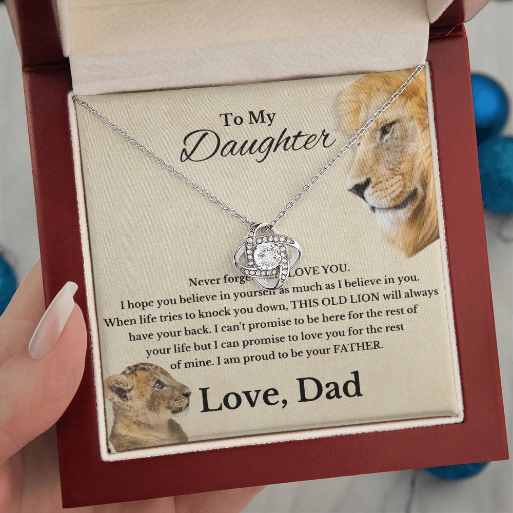 To My Beautiful Daughter Love Dad Knot Necklace