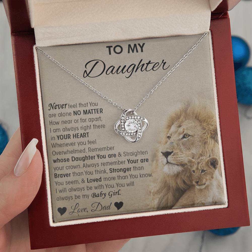 To My Beautiful Daughter Love Dad Knot Necklace