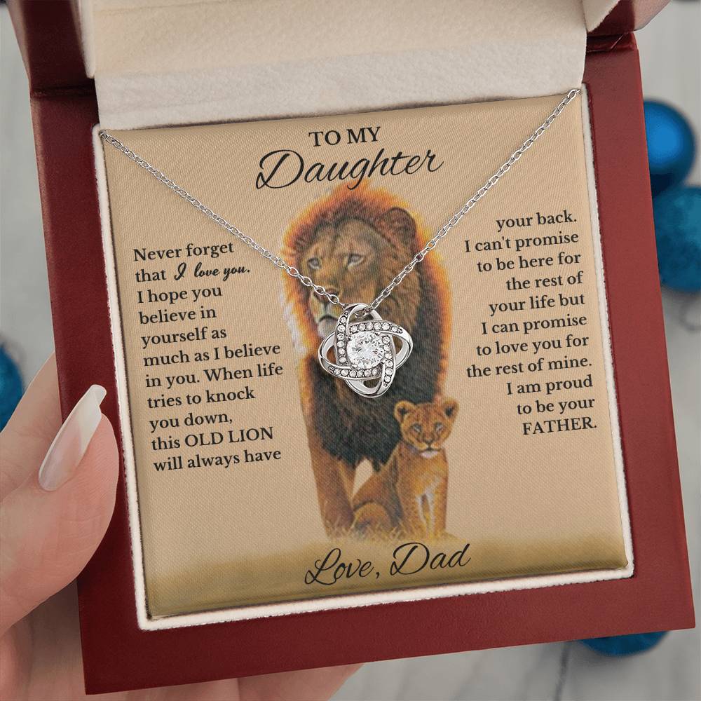 To My Beautiful Daughter Love Dad Knot Necklace