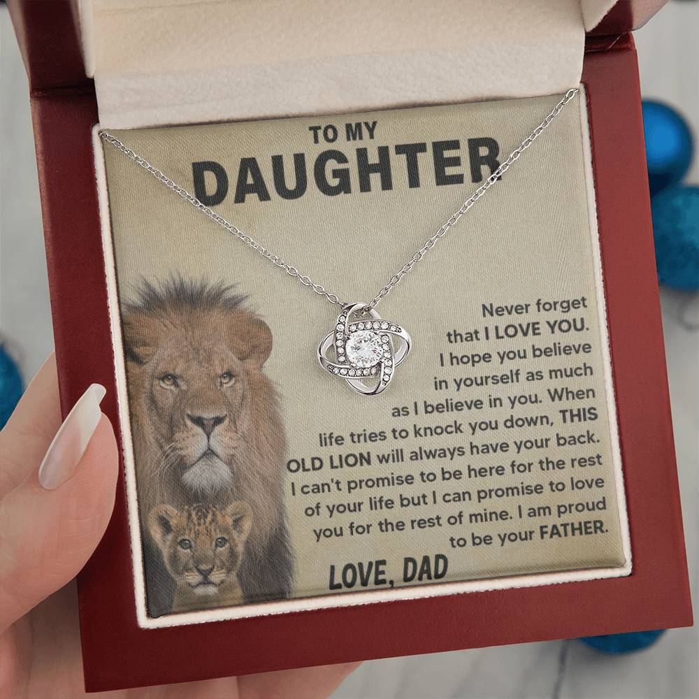 To My Beautiful Daughter Love Dad Knot Necklace