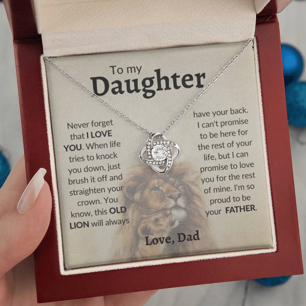 To My Beautiful Daughter Love Dad Knot Necklace